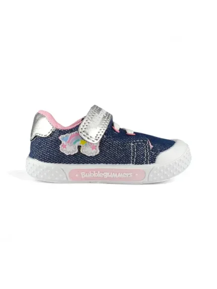 Tenis Niña Tela Jean Azul Bubblegummers - 6325-3