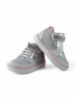 Botin Niña Moda Velcro Cordon Gris Titinos - 6472-811