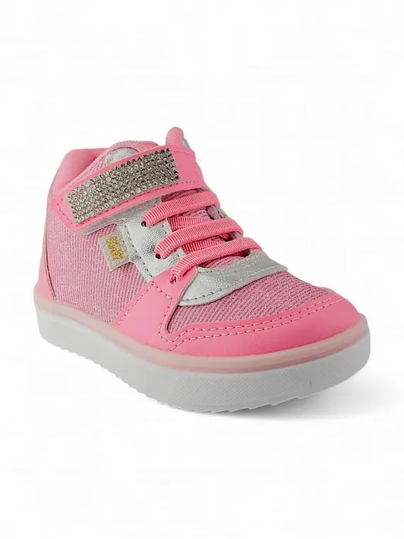 Botin Niña Moda Velcro Cordon Rosado Titinos - 6472-15