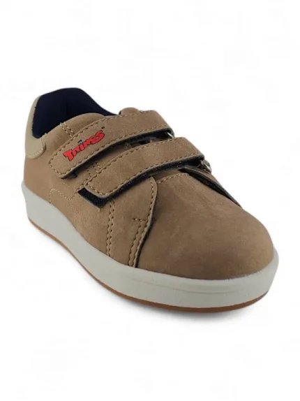 Zapato Niño Velcro Casual Beige Titinos - 6216-97