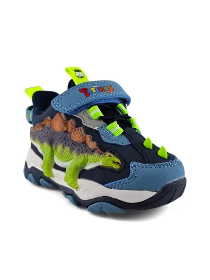 Tenis Dinosaurio Niño Luces Azul Titinos - 6575-3