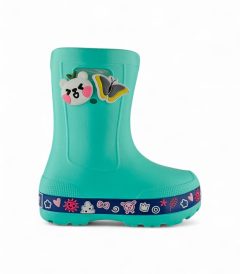 Bota de lluvia para niña en EVA liviana color verde menta, impermeable y cómoda - Titinos Ref 6849-1041