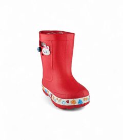 Bota de lluvia para niño en EVA liviana color rojo, impermeable y cómoda - Titinos Ref 6849-140
