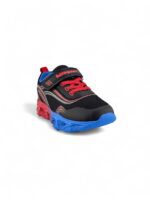 Tenis Luces con Velcro y cordon para niño en color Negro con Rojo marca Bubblegummers