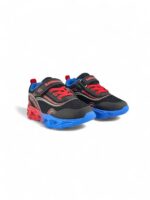Tenis Luces con Velcro y cordon para niño en color Negro con Rojo marca Bubblegummers