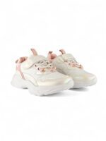 Tenis Ultralivianos con Velcro y cordon para niña en color Blanco con Rosado marca Bubblegummers