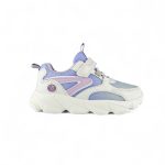 Tenis Ultralivianos con Velcro y cordon para niña en color Lila con Gris marca Bubblegummers