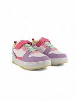 Tenis Velcro y banda elastica Casual para niña en color Blanco con detalles en colores pasteles marca Bubblegummers