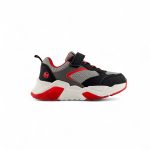 Tenis con Velcro y cordon para niño en color Gris con Negro marca Bubblegummers