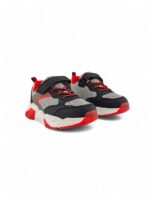 Tenis con Velcro y cordon para niño en color Gris con Negro marca Bubblegummers