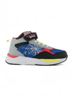 botín para niño diseño araña con velcro y banda elástica en negro y colores varios marca Titinos