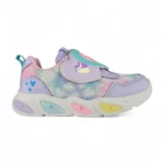 tenis para niña con diseño de corazón en color lila con rosado marca Titinos