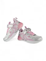 tenis con luces para niña en color plateado con rosado marca Titinos