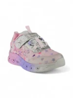 tenis con luces para niña en color rosado con detalles plateados marca Titinos