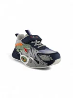 Tenis Dinosaurio Gris para niño con diseño divertido, suela antideslizante y gran comodidad marca Titinos referencia 6977-95.