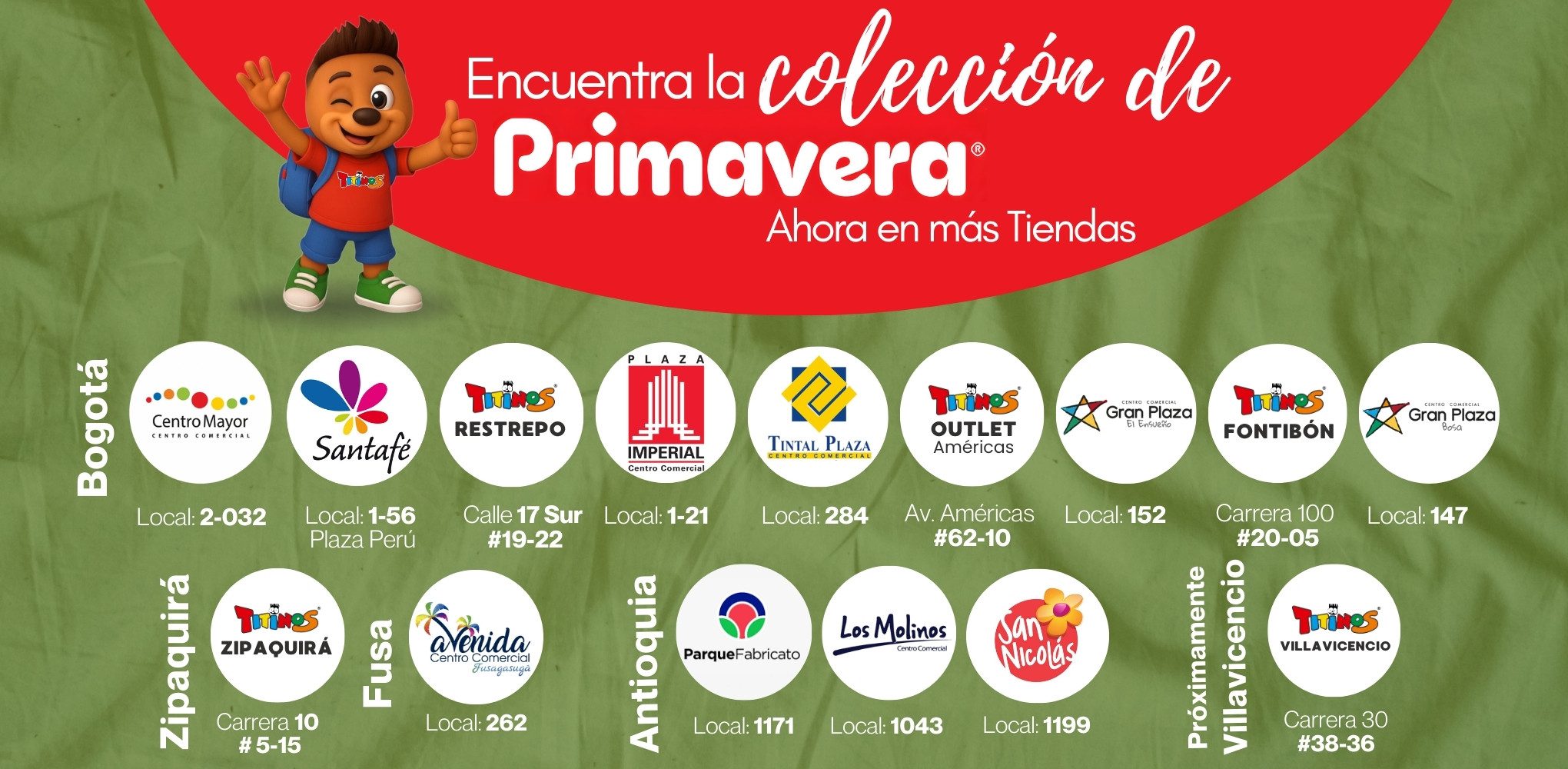 Colección Primavera en Titinos Maletas Loncheras Cartucheras