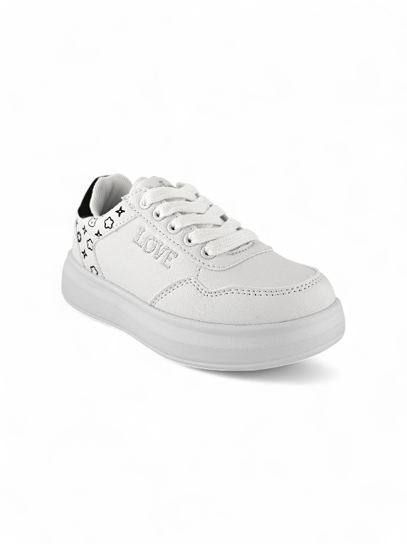 Tenis para niña moda casual en color blanco, diseño moderno y suela liviana marca Titinos referencia 7148-1.