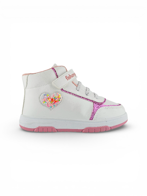 Tenis bota blancos para niña Fisher-Price con diseño cómodo, ajuste seguro y suela antideslizante referencia 7109-182.